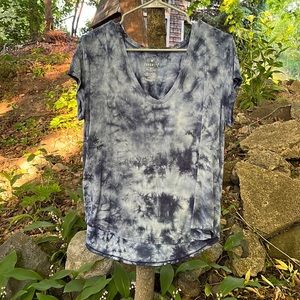 Soft, Blue Tie-dyed, Short-sleeve T-shirt